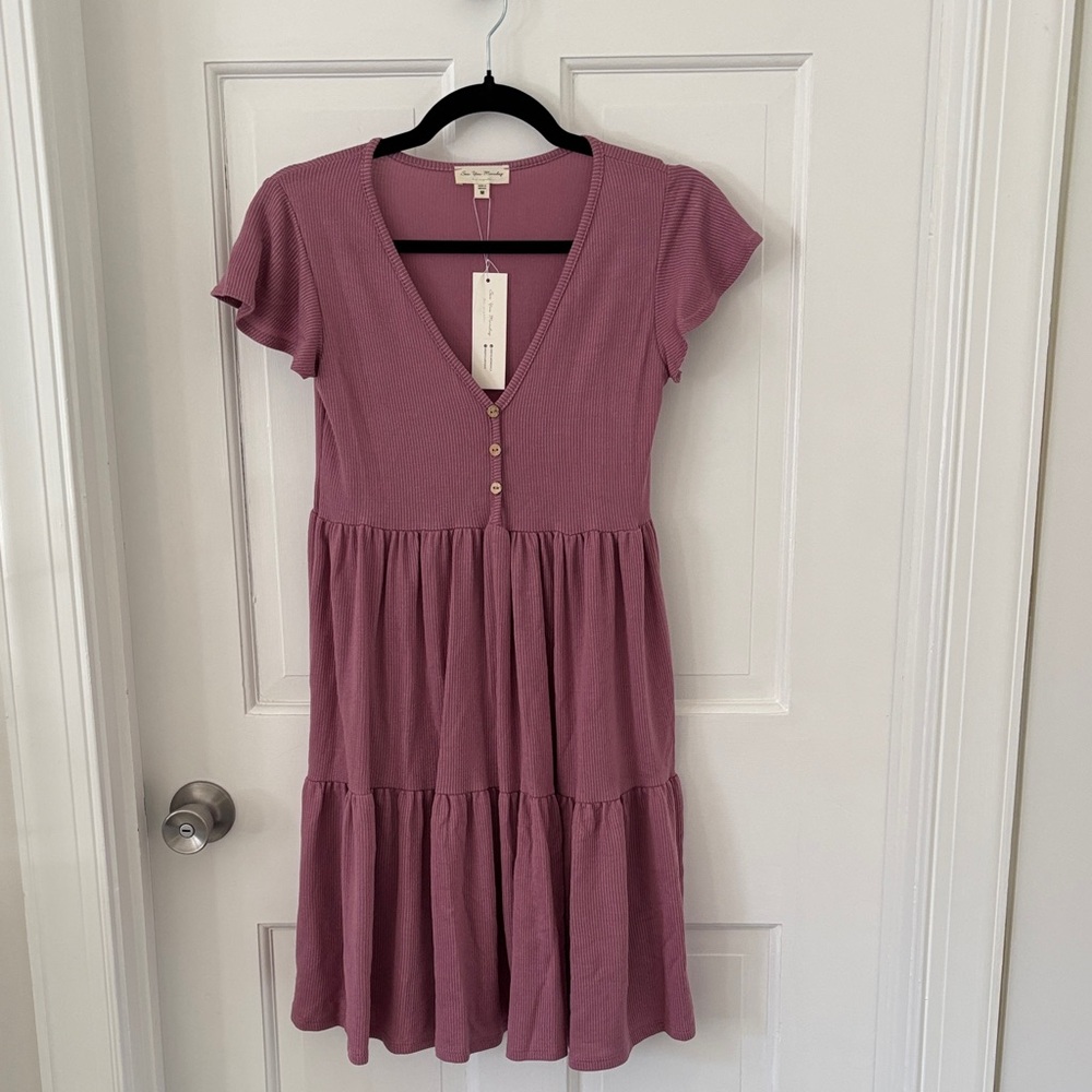 NWT See You Monday Mauve Ribbed Dress